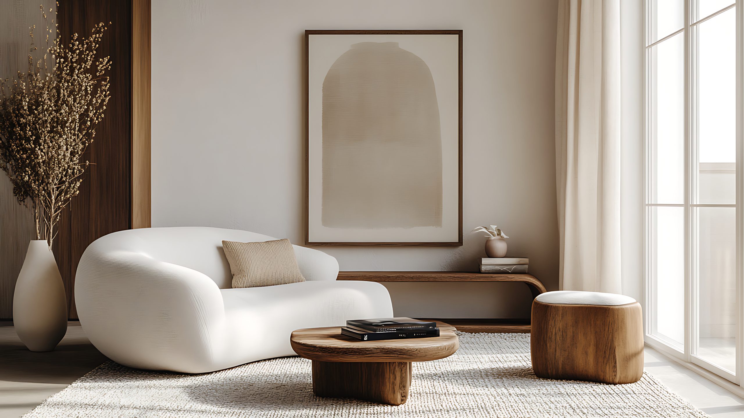 area rug defining space in a small apartment living room
