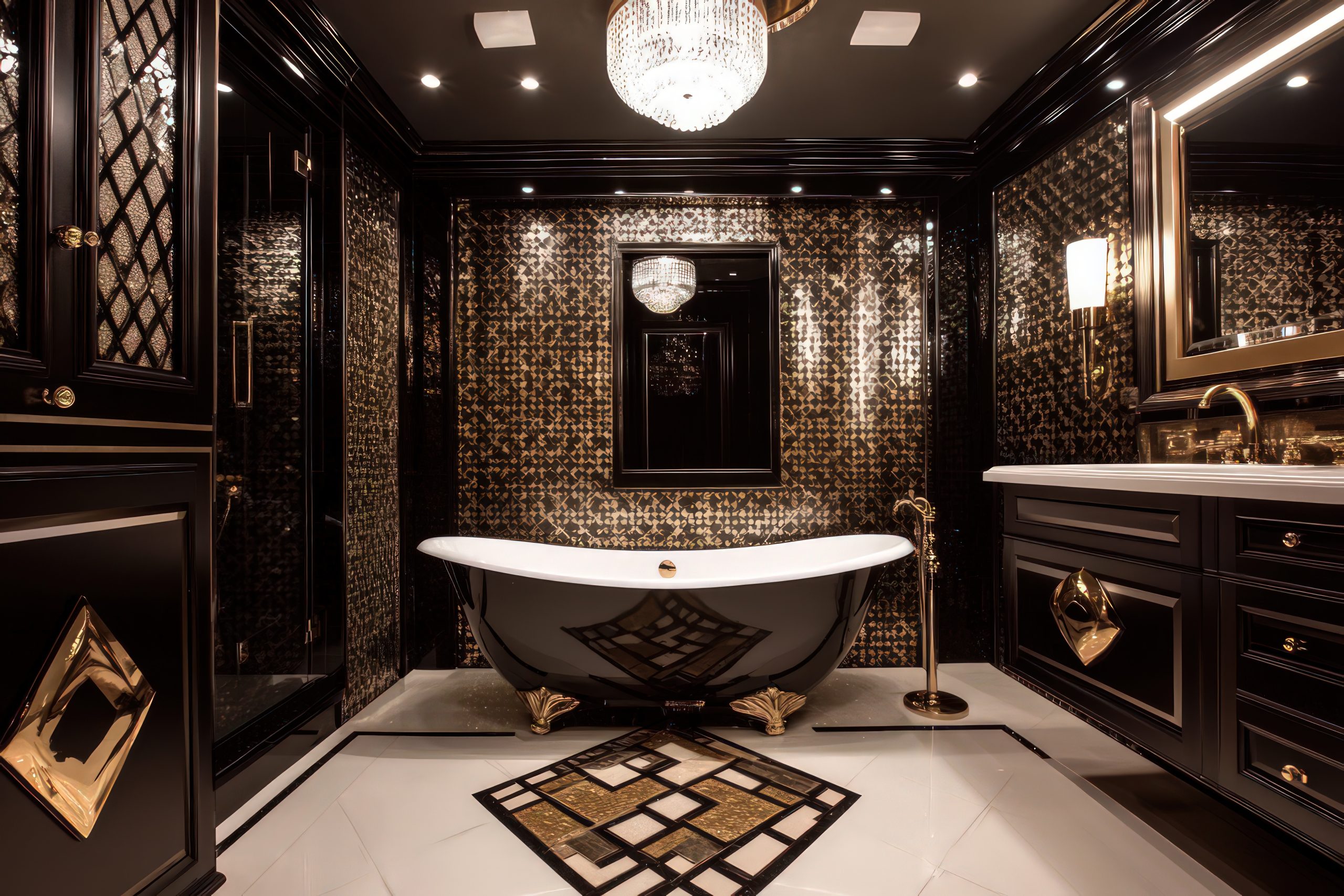 art deco bathroom glamour