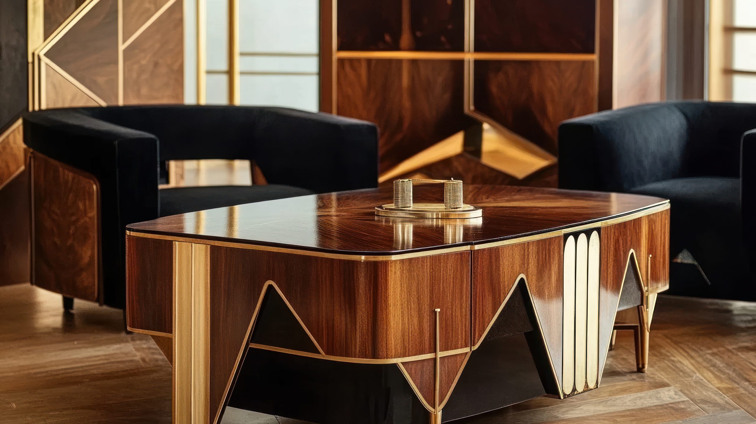 art deco wood finishes interior