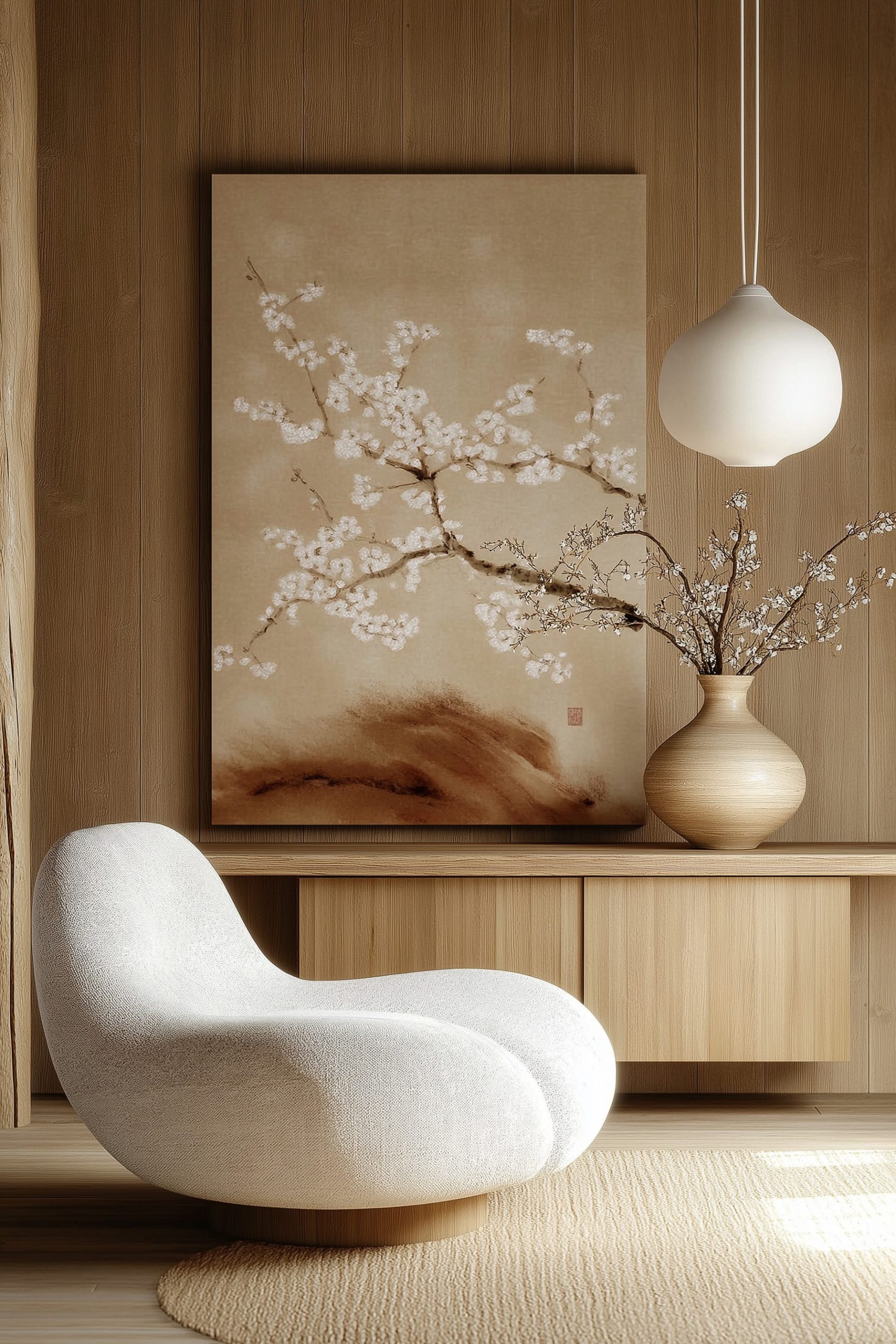 Japandi materials textures