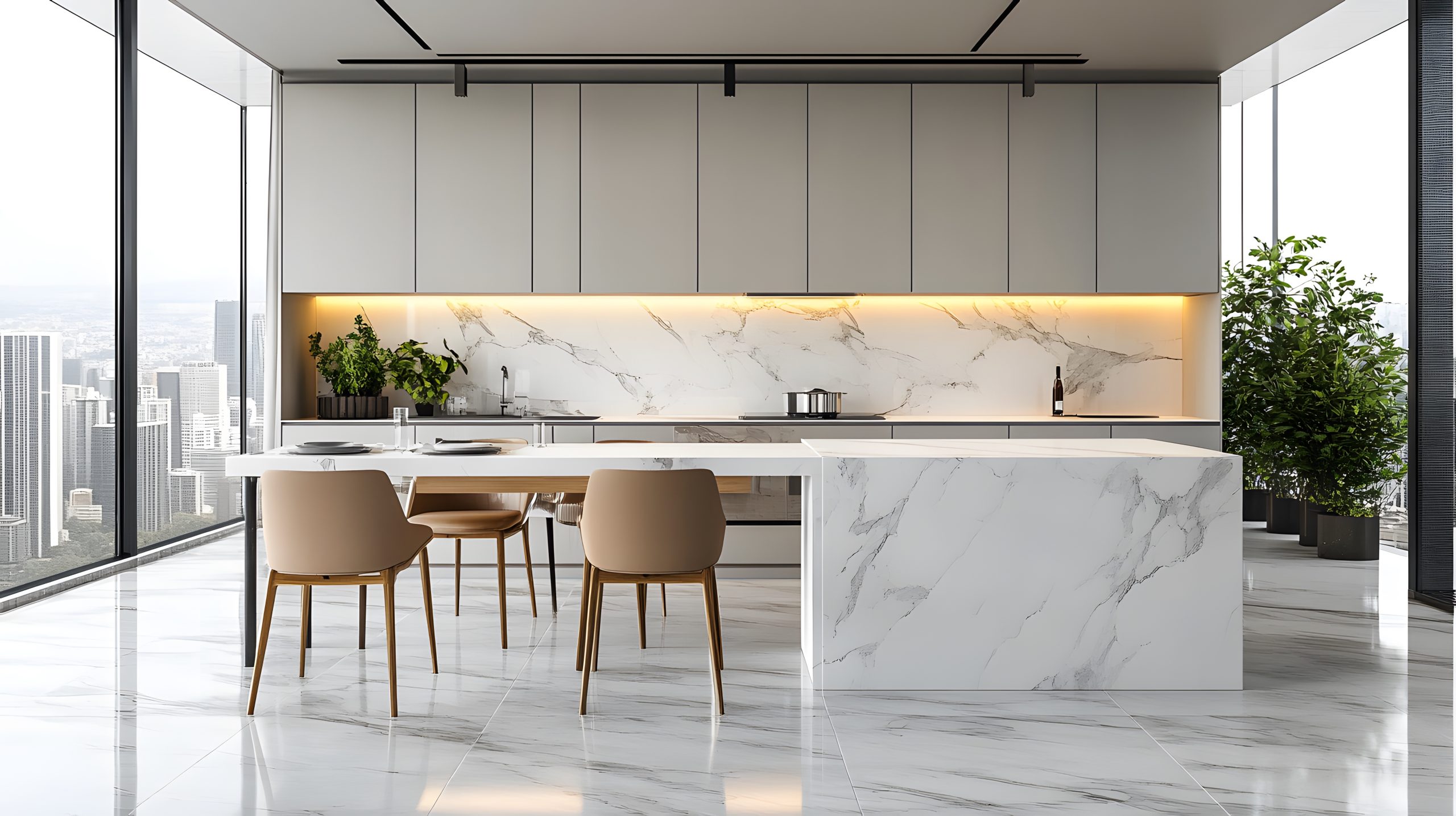 kitchen island bench integrated dining table multifunctional
