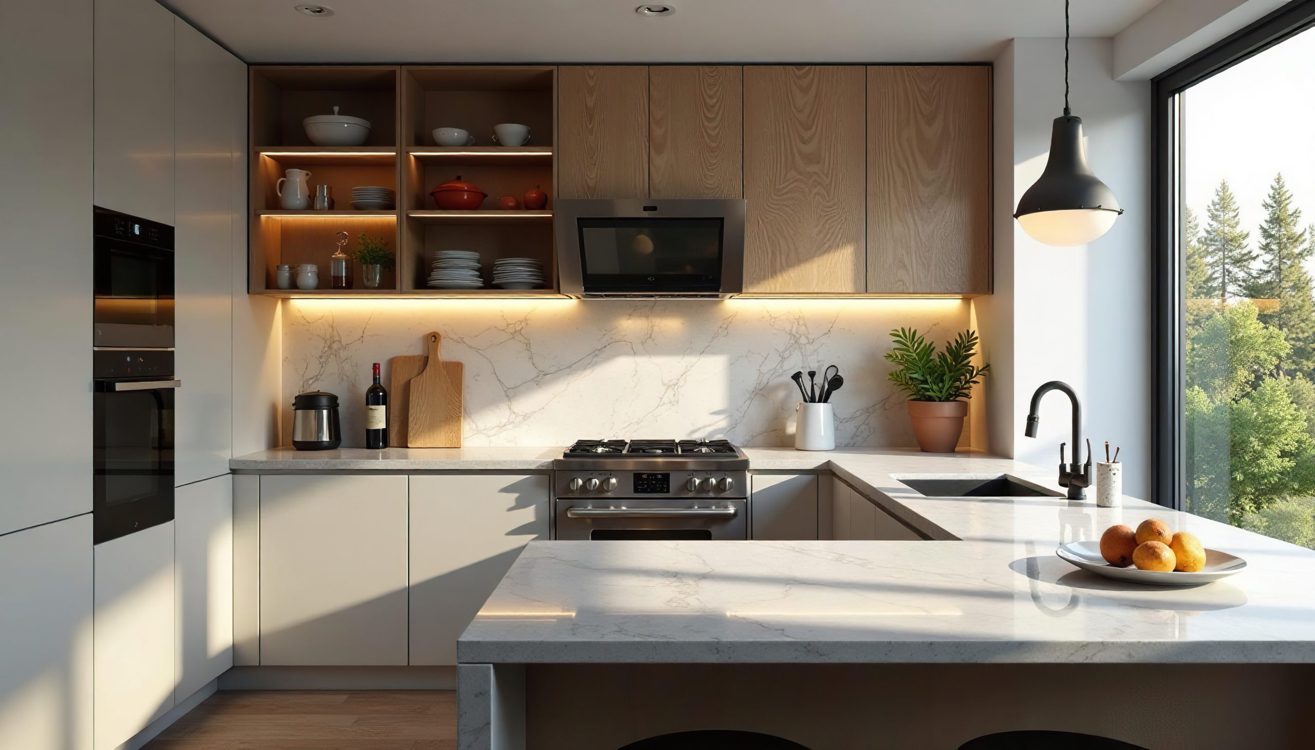 multi functional peninsula kitchen island bench connected design