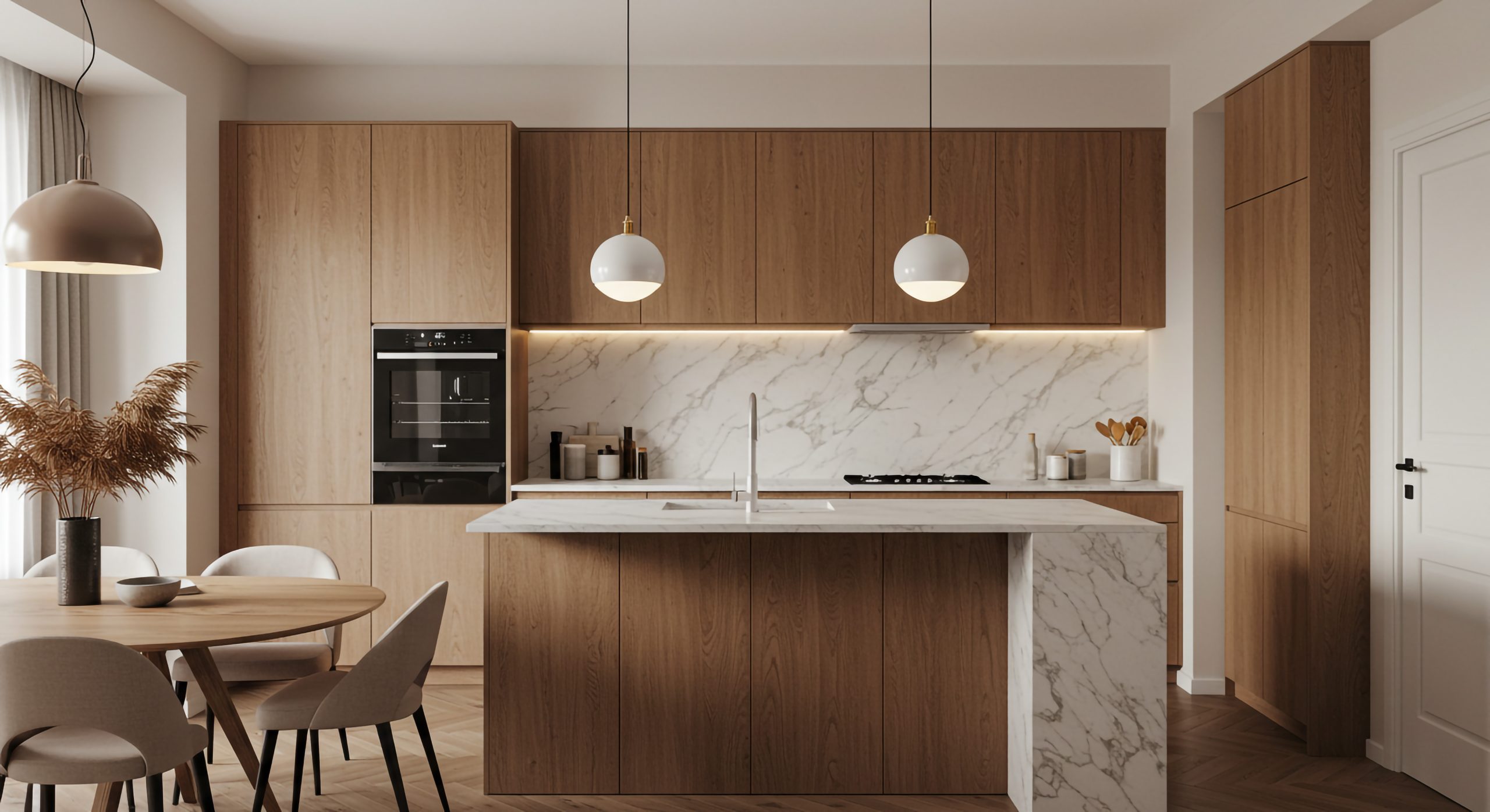 wood stone mixed material kitchen island bench design