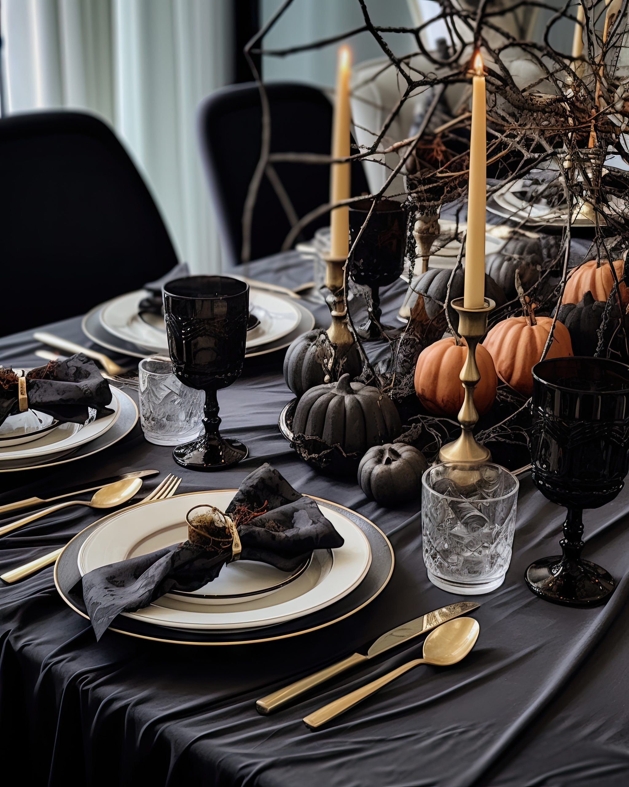 elegant halloween dining room