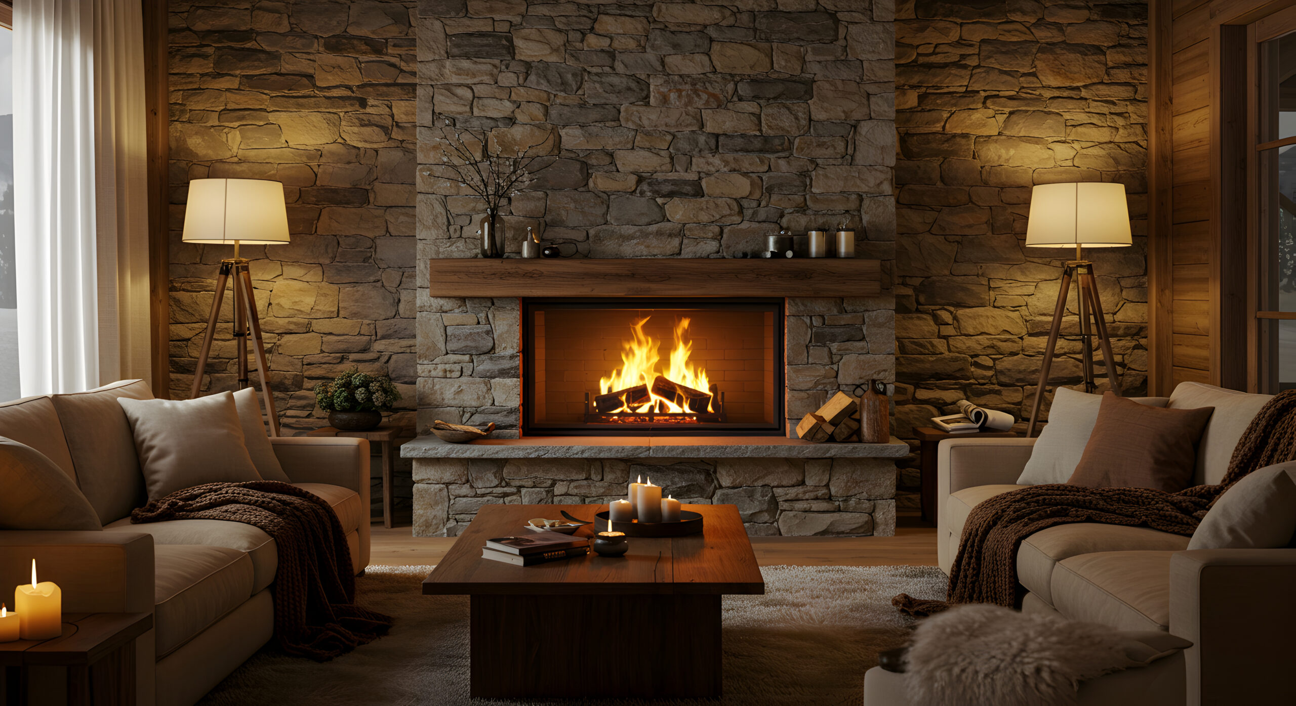 exposed brick wall lounge