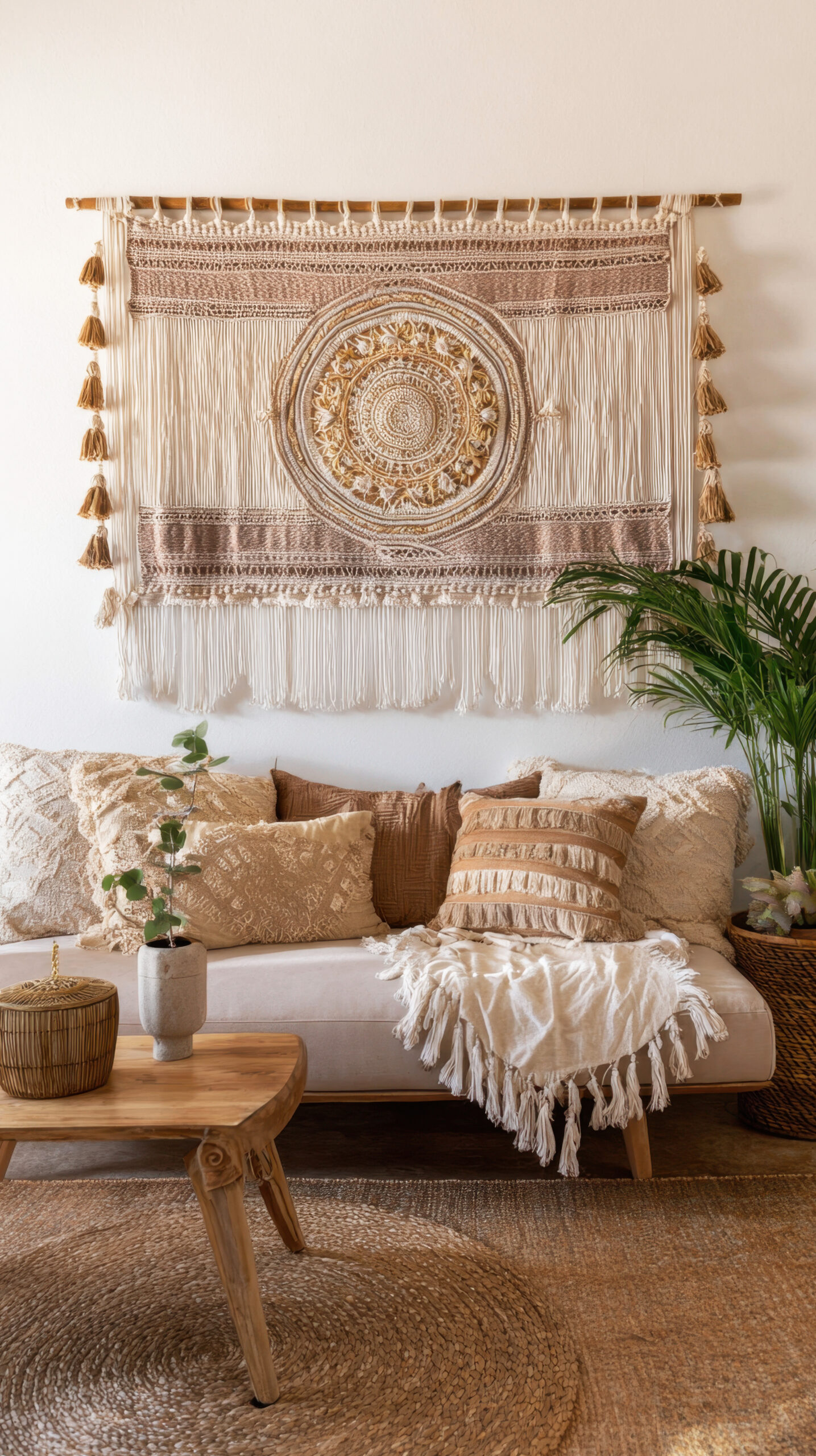 layered rugs for cosy living room