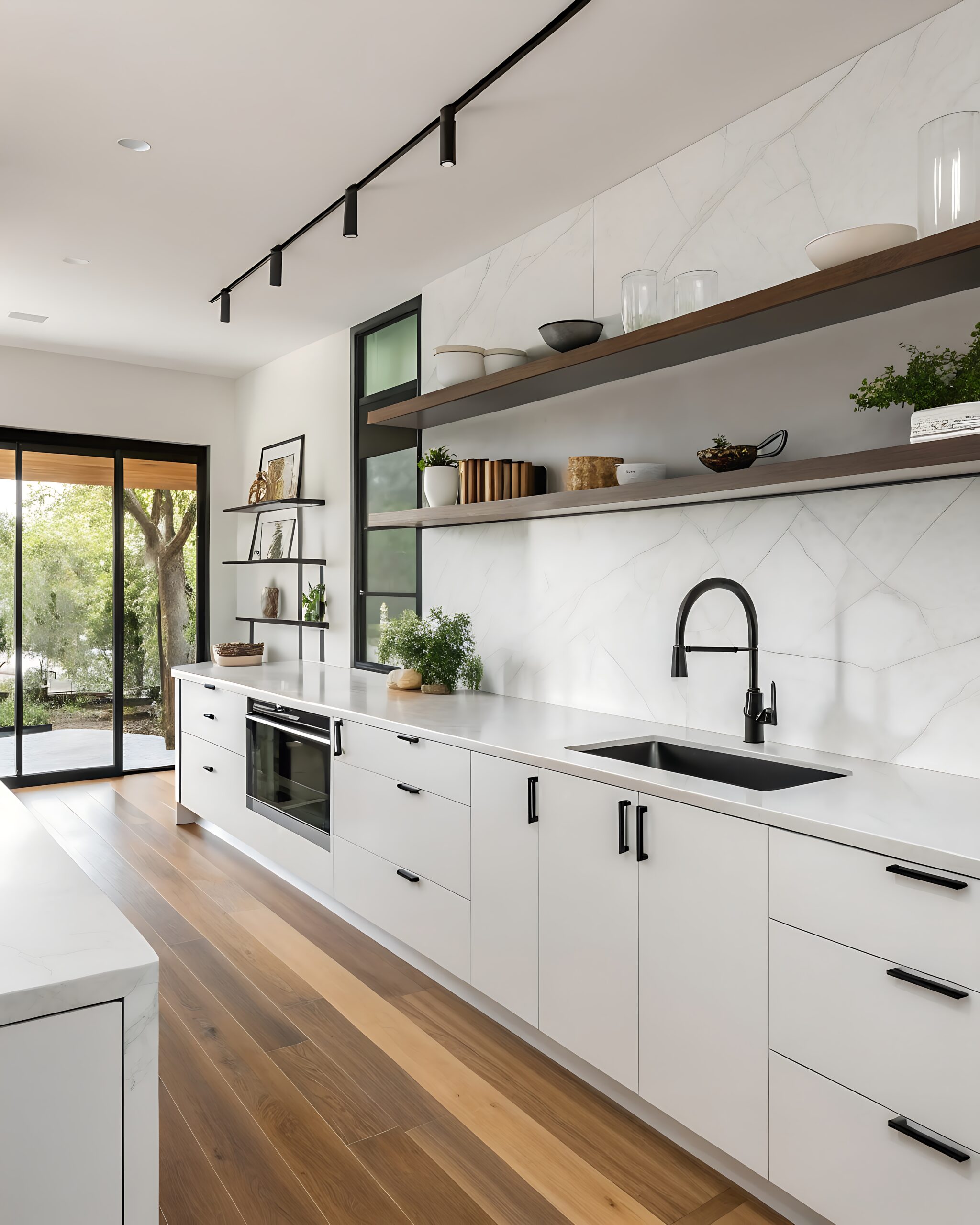 modern kitchen storage cabinet with doors