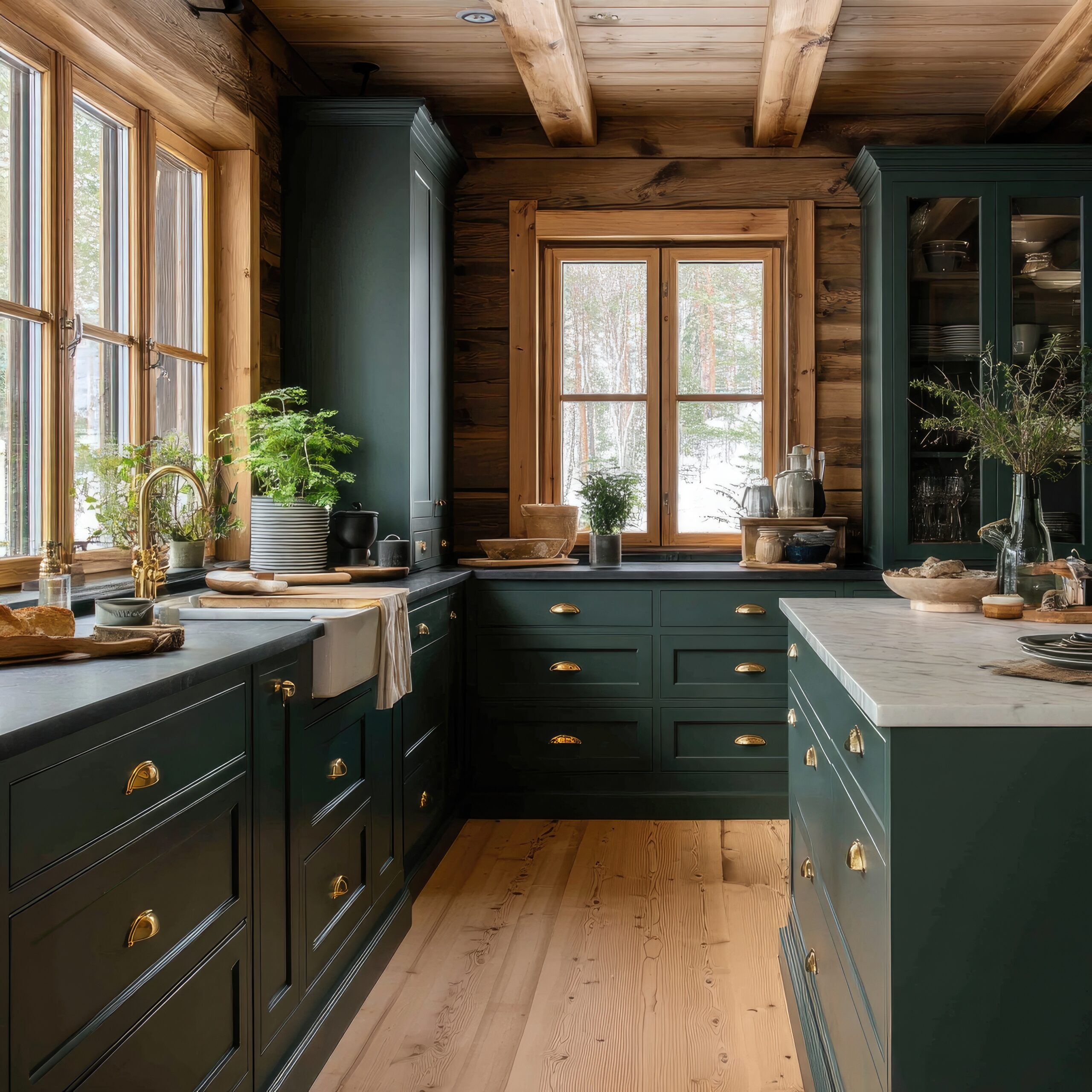 rustic farmhouse kitchen shelving unit