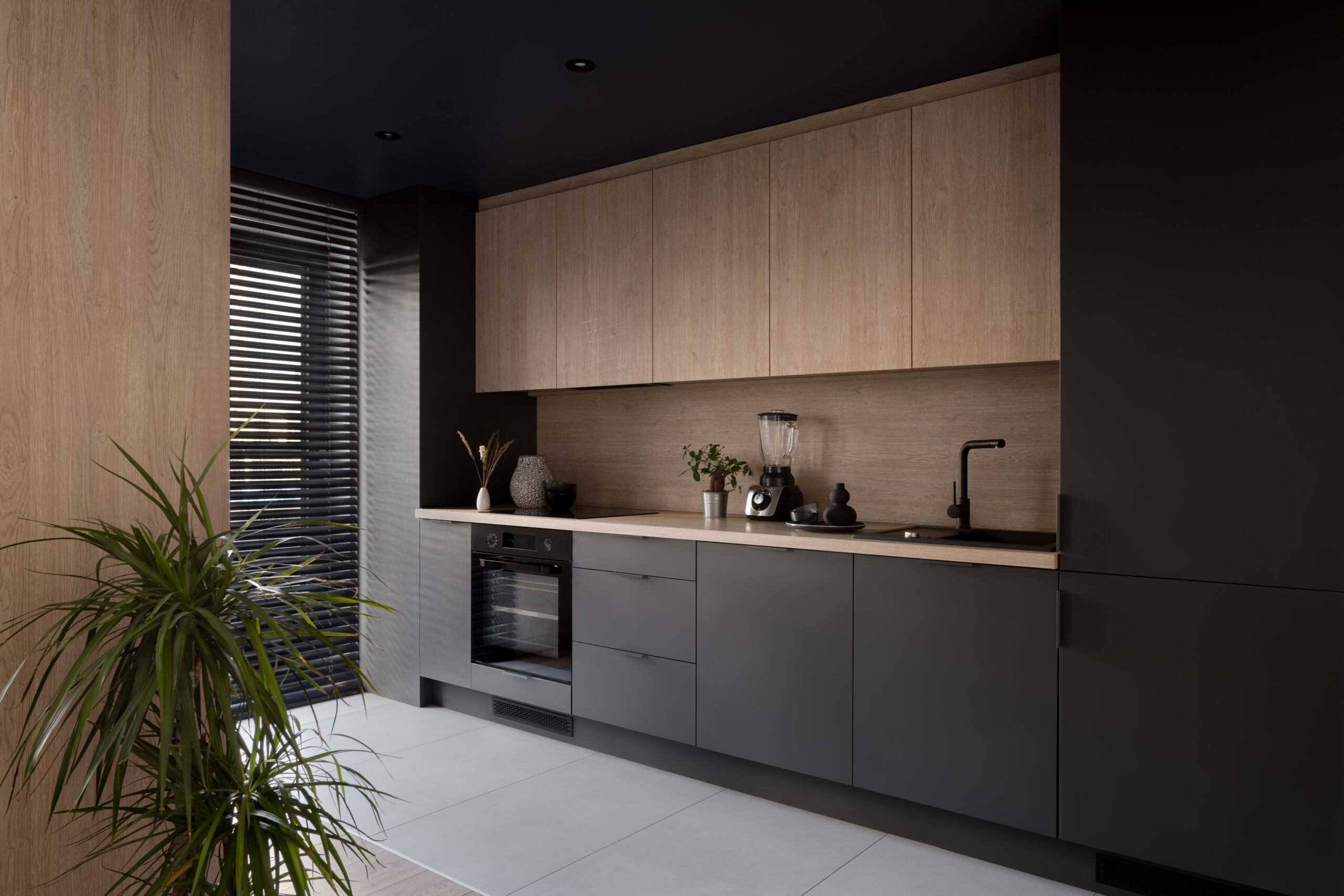 tall kitchen storage cabinet with doors