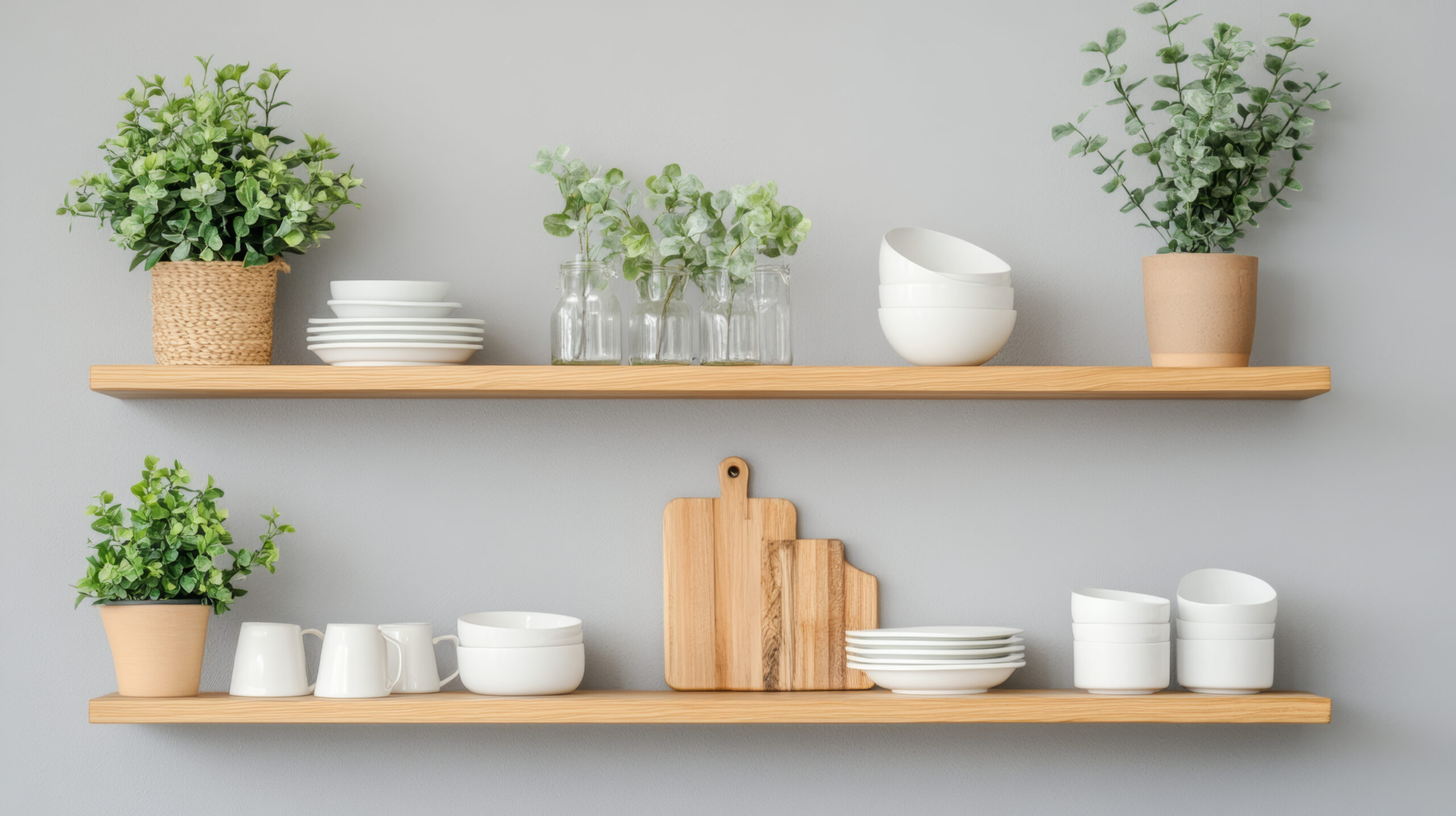 balancing style and function open shelves