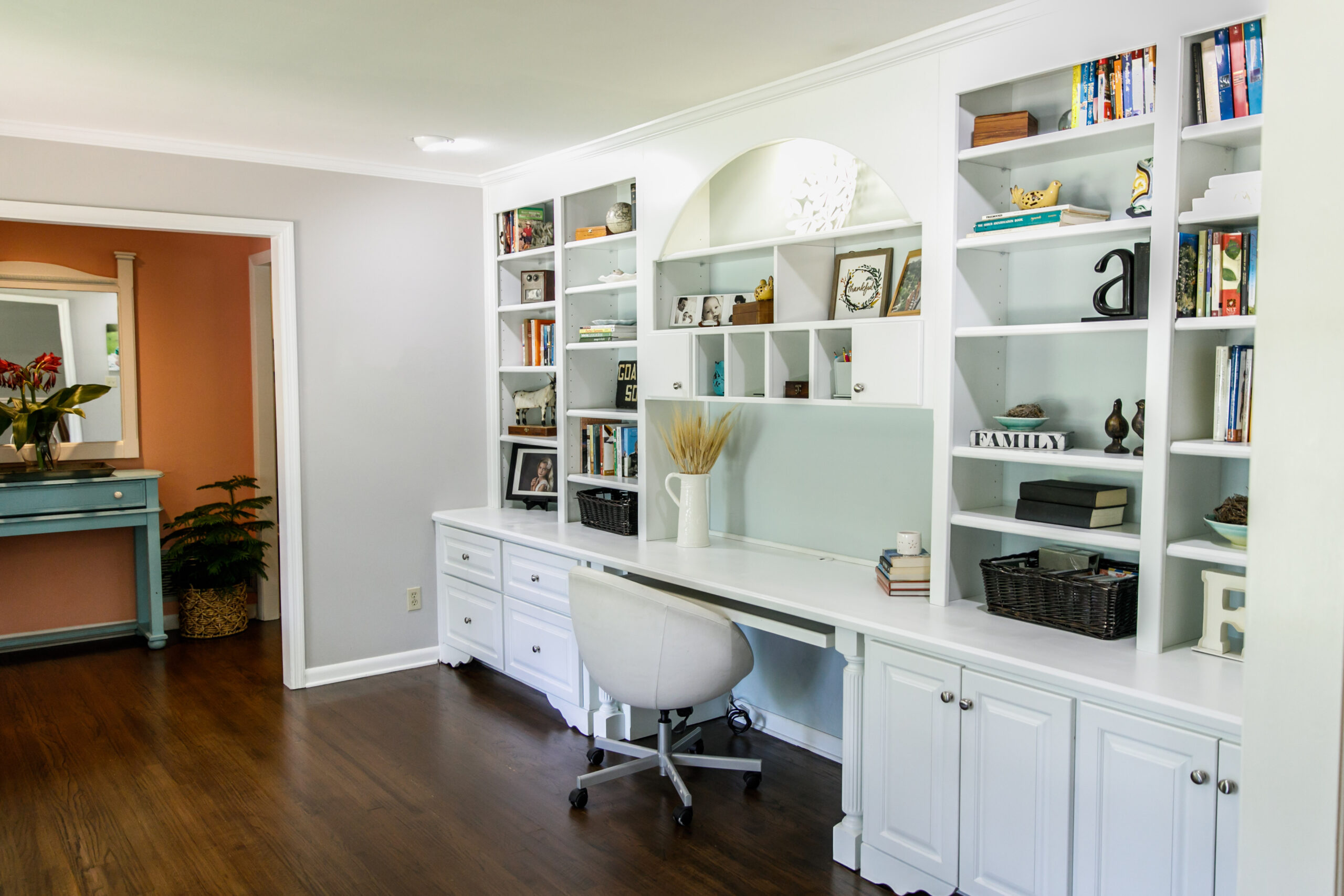 built in storage around tv