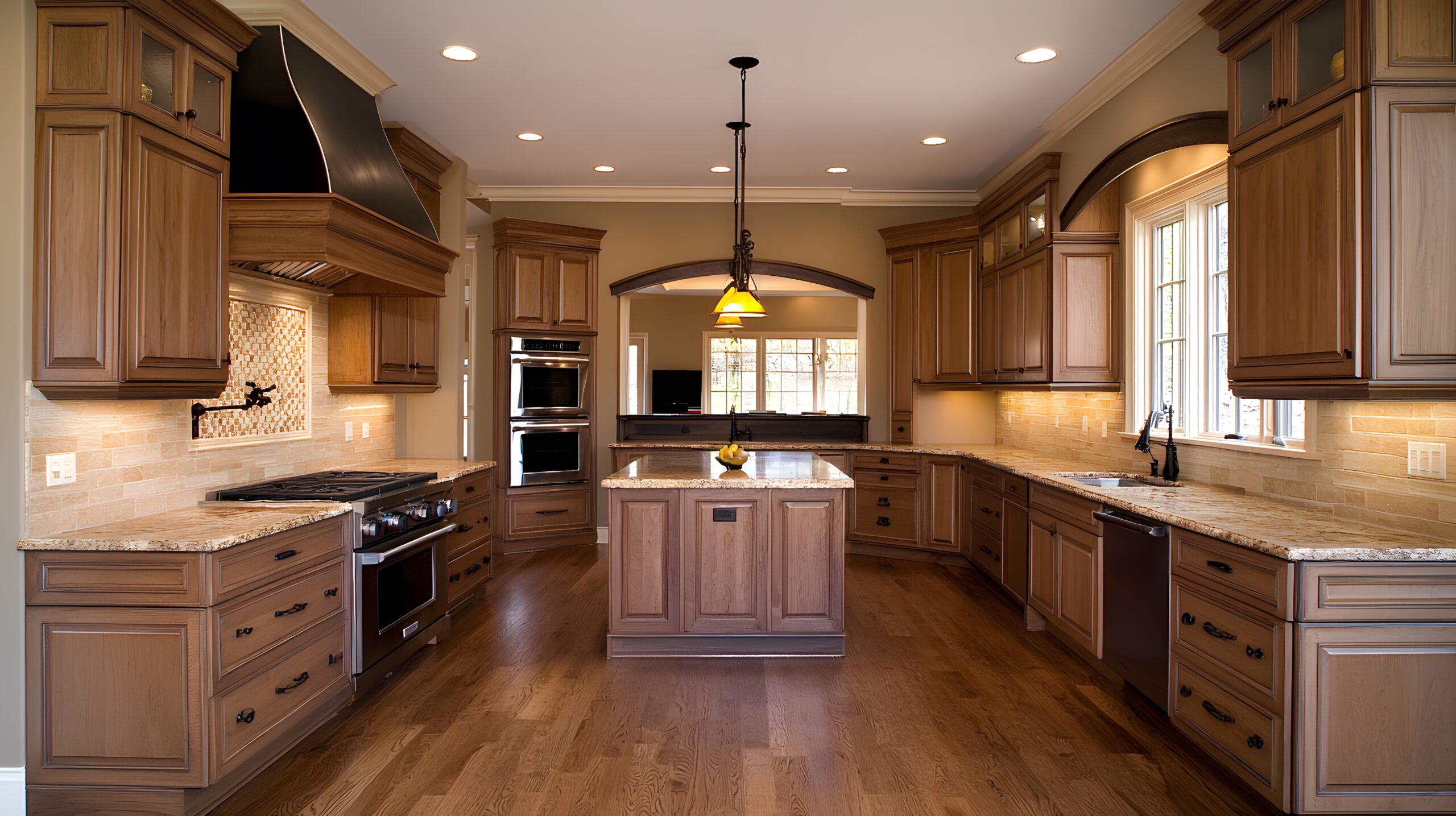 classic transitional kitchen cabinet lighting