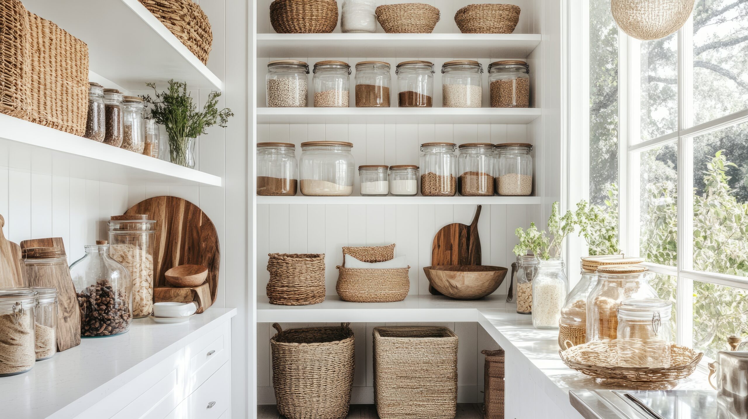 kitchen storage containers and baskets