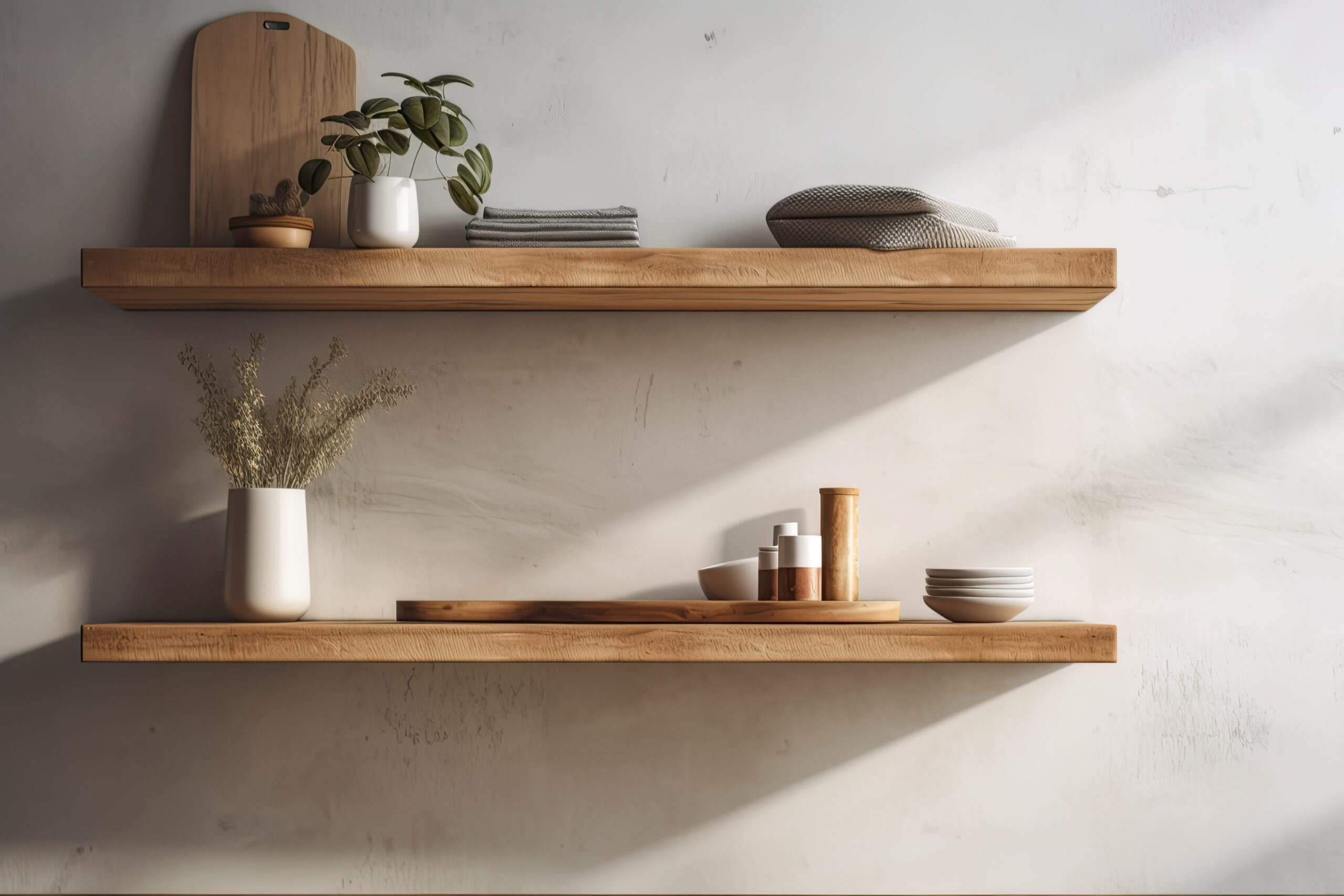 rule of thirds kitchen shelf styling