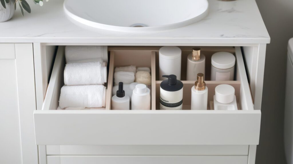 adjustable bathroom vanity organiser
