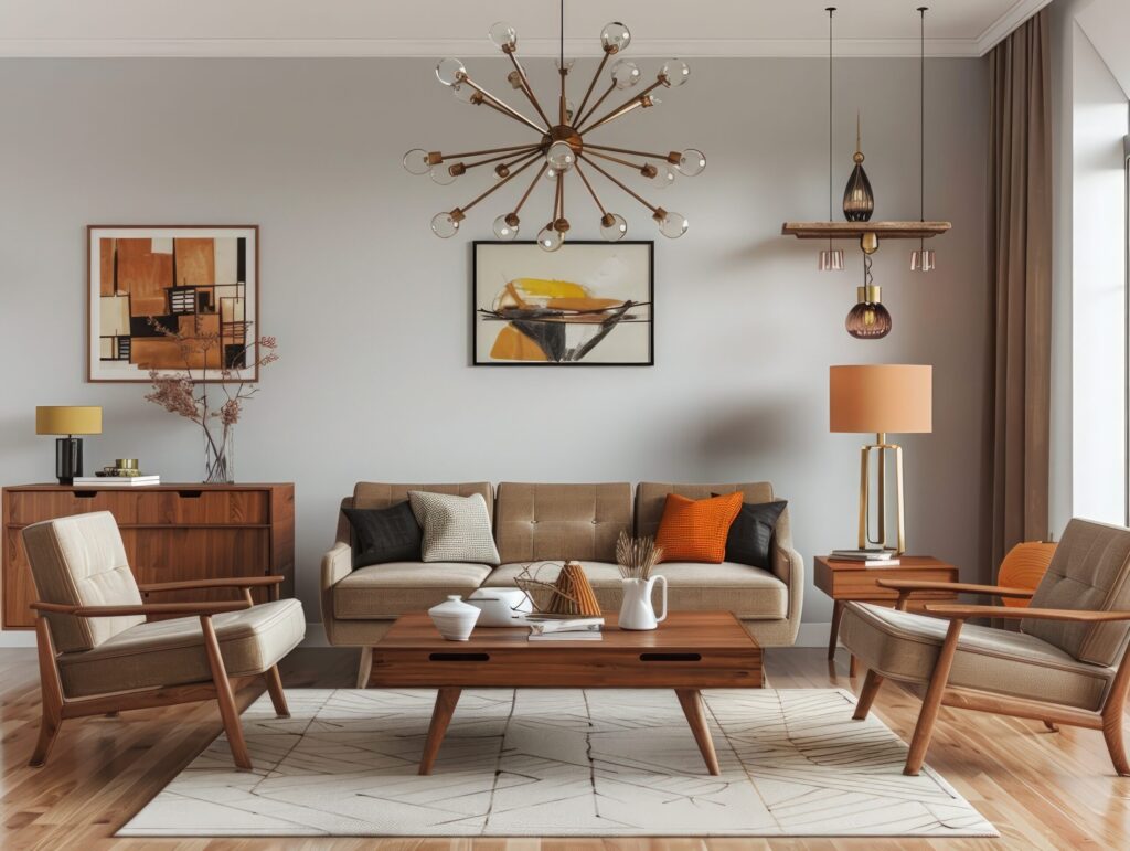 mid-century modern interior theme