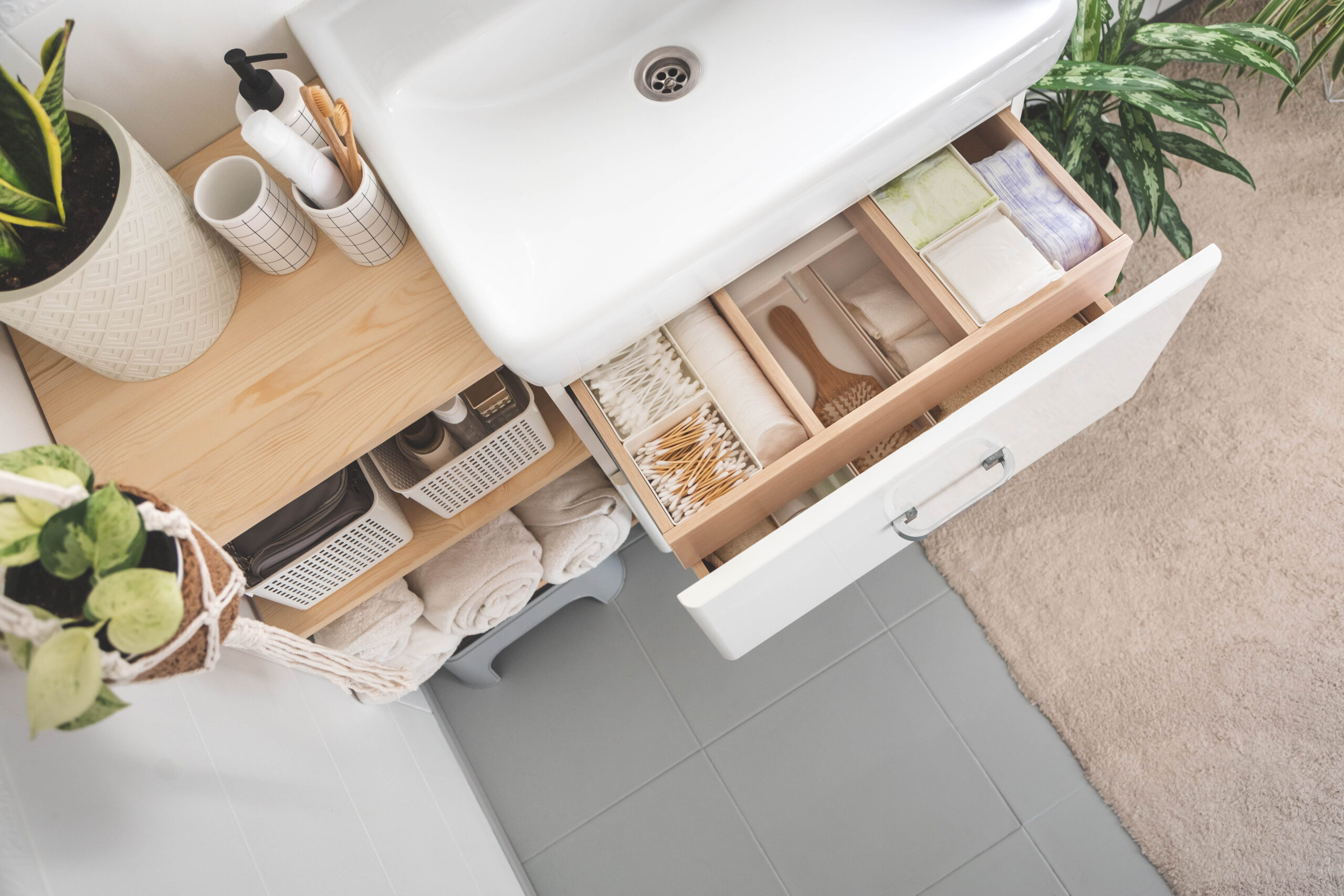 under sink storage ideas bathroom
