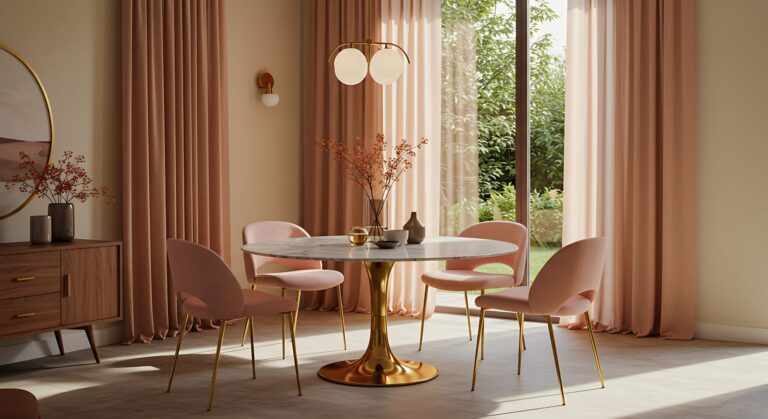 modern dining room drapes