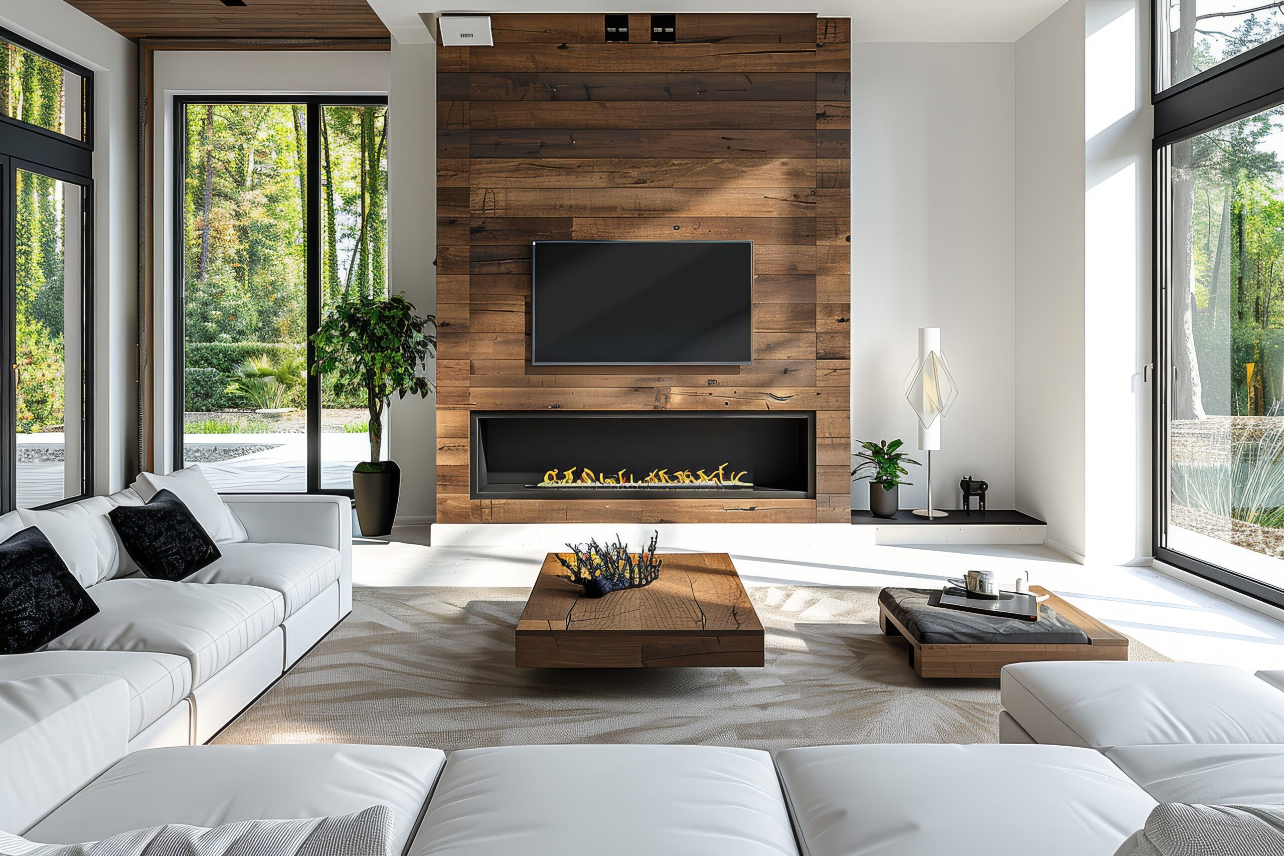 living room tv and fireplace layout