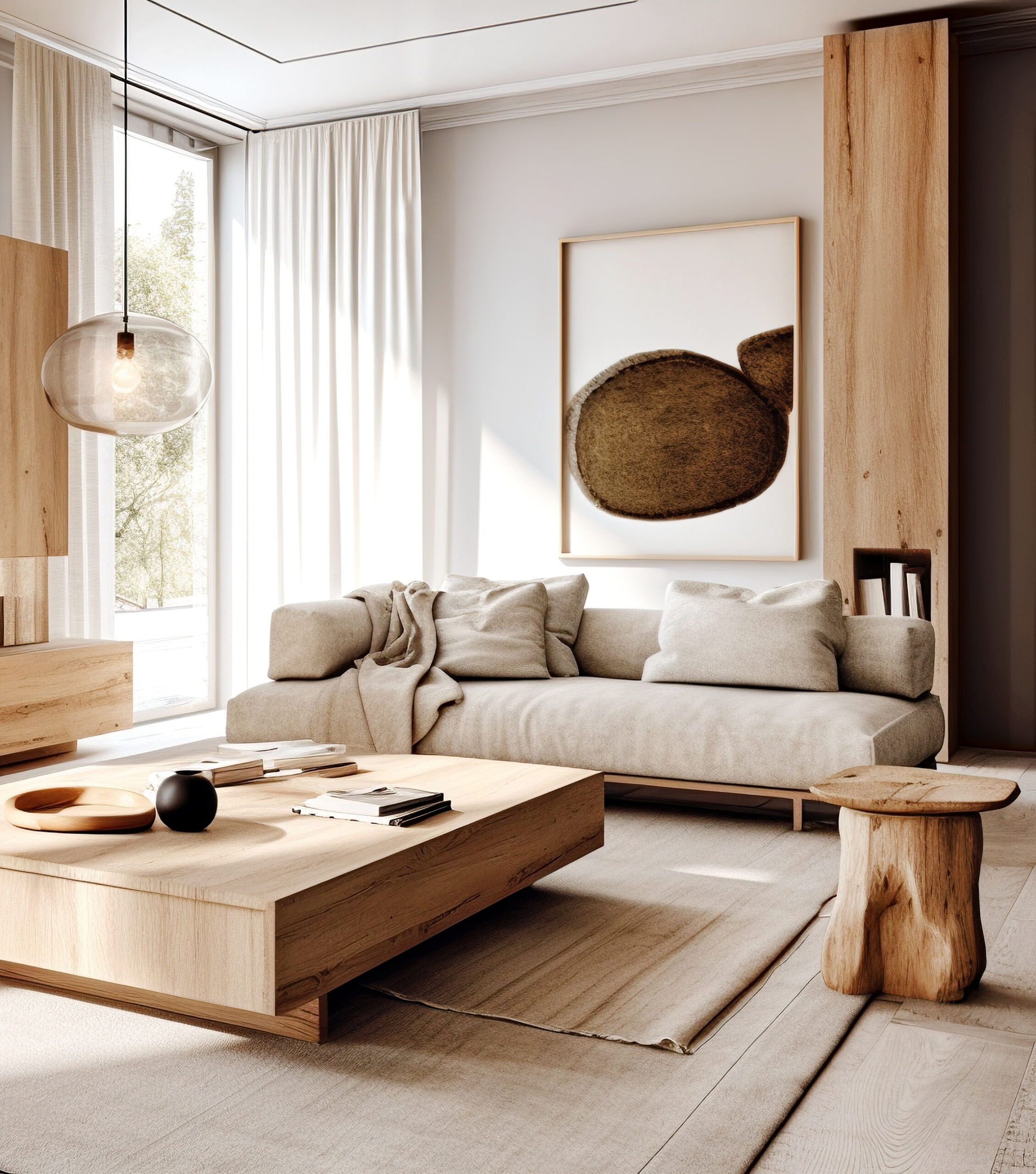 rustic minimalist living room